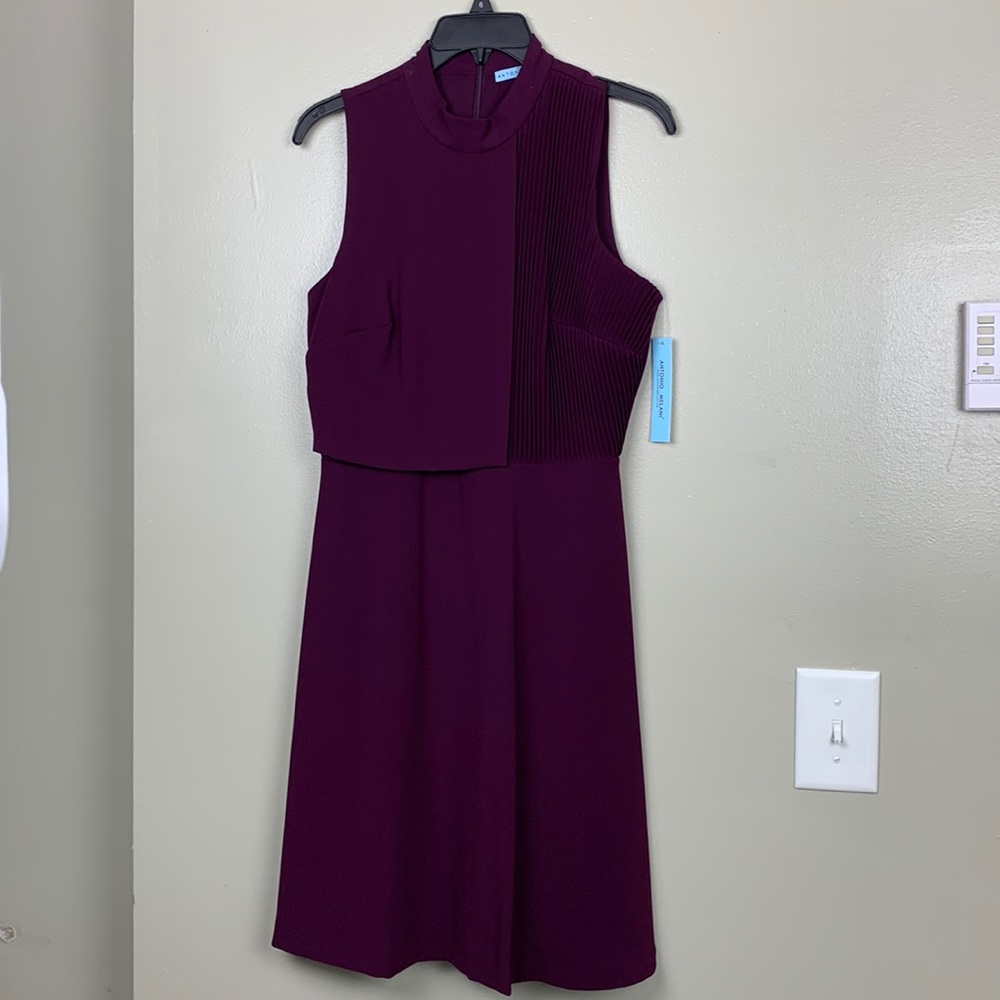 NWT Antonio Melani Batie dress, color is fig.